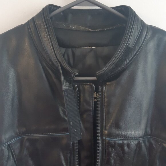 Men's Black Leather Coat - Valois Acton Vale QC - Rare Vintage - Picture 10 of 12